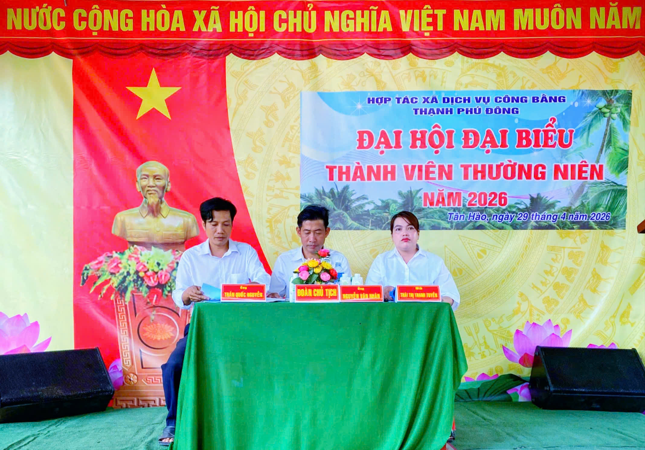 HỢP TÁC XÃ DỊCH VỤ NÔNG NGHIỆP CÔNG BẰNG 
THẠNH PHÚ ĐÔNG TỔ CHỨC ĐẠI HỘI ĐẠI BIỂU THÀNH VIÊN THƯỜNG NIÊN NĂM 2026
