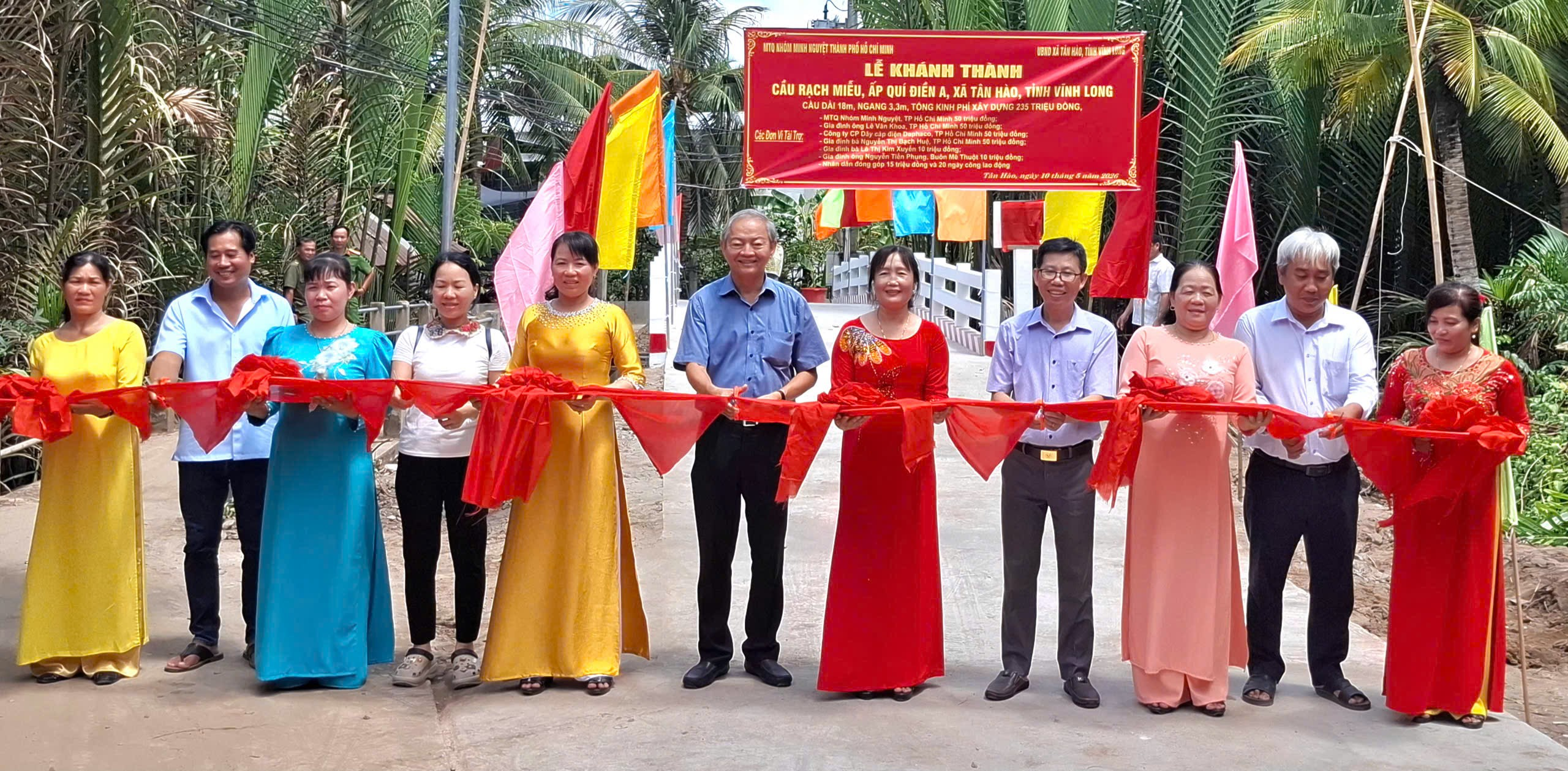 KHÁNH THÀNH CẦU RẠCH MIỄU, ẤP QUÍ ĐIỀN A, XÃ TÂN HÀO, TỈNH VĨNH LONG