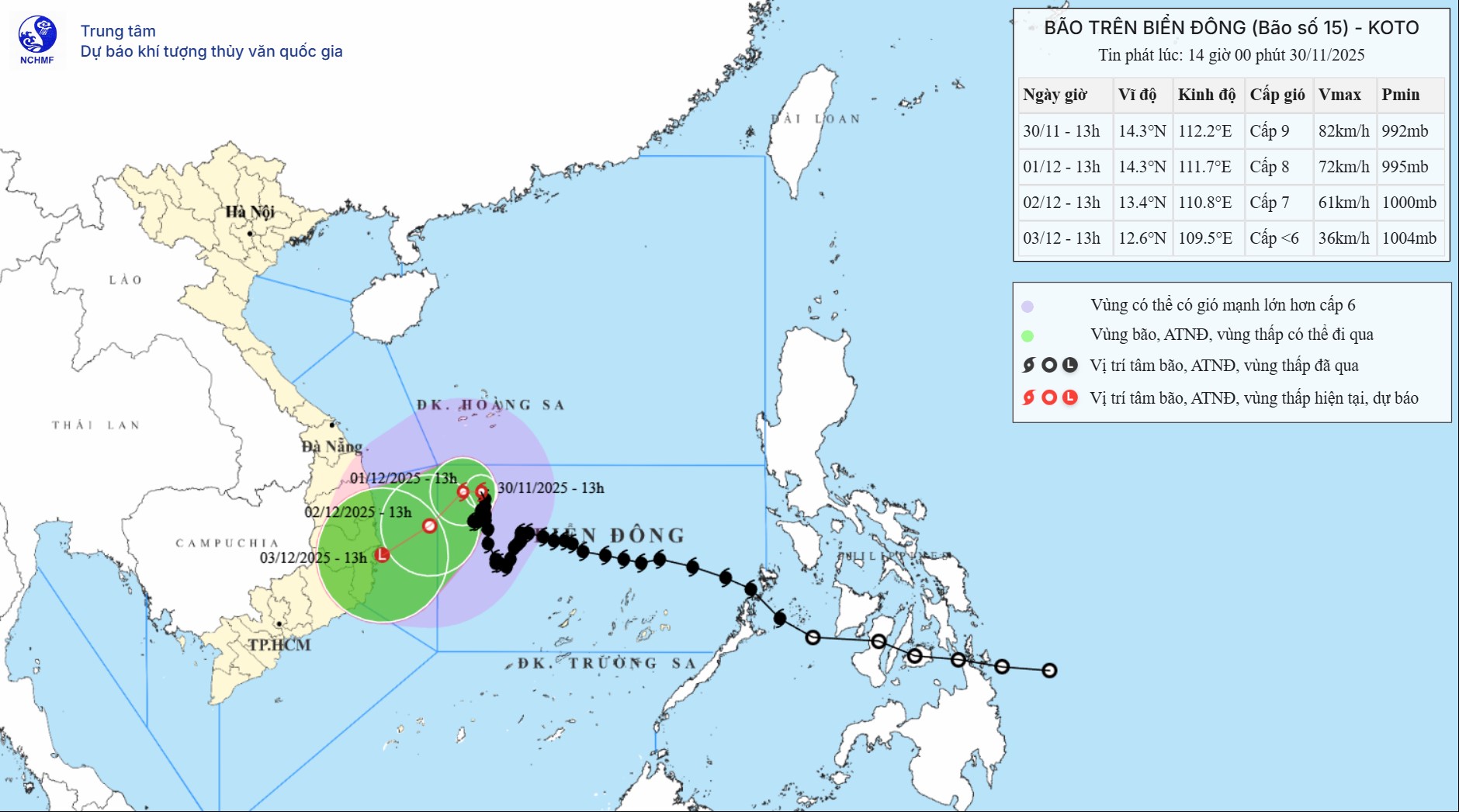 TIN BÃO TRÊN BIỂN ĐÔNG (Cơn bão số 15)