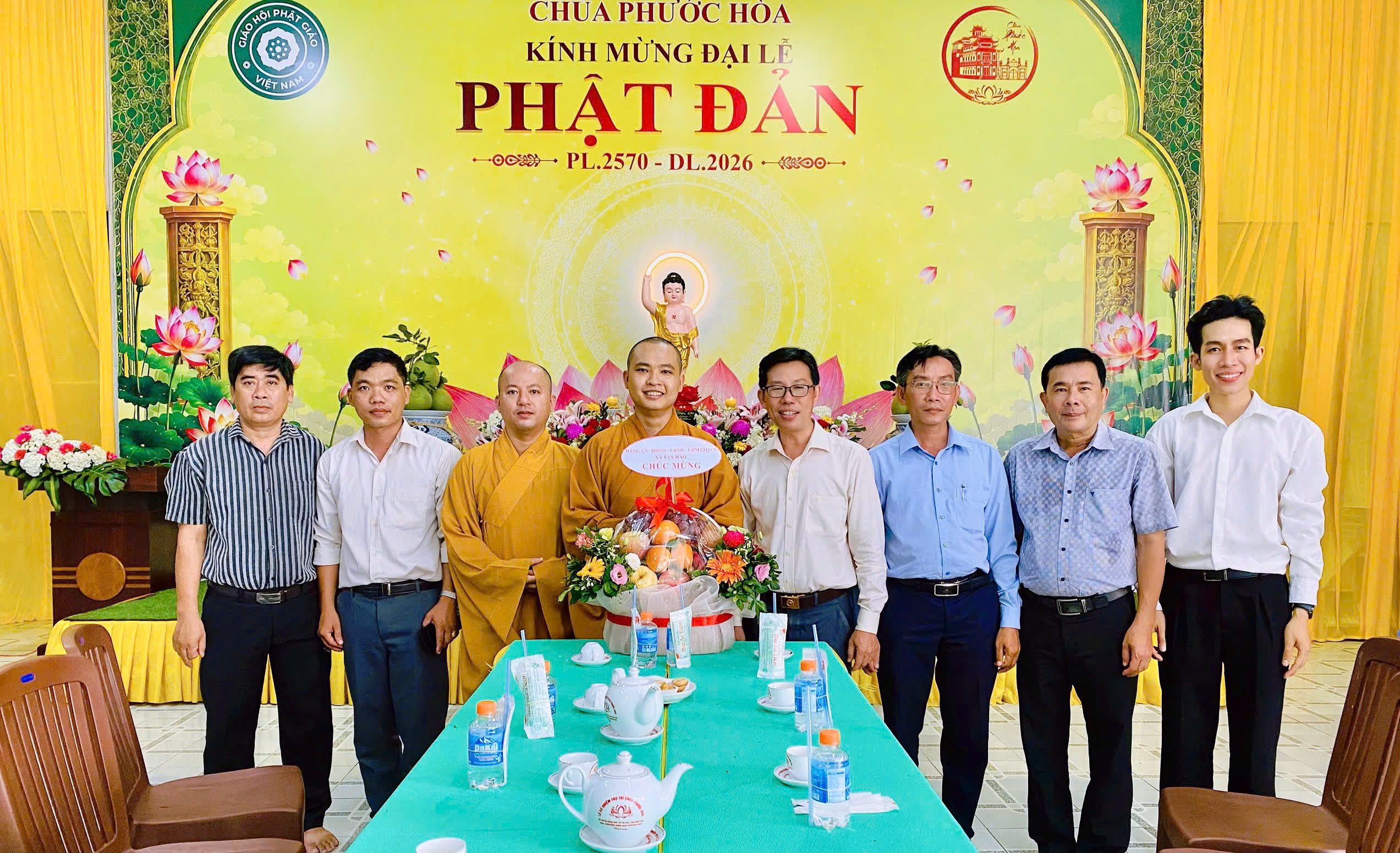 LÃNH ĐẠO XÃ TÂN HÀO THĂM, CHÚC MỪNG ĐẠI LỄ PHẬT ĐẢN PHẬT LỊCH 2570 – DƯƠNG LỊCH 2026 