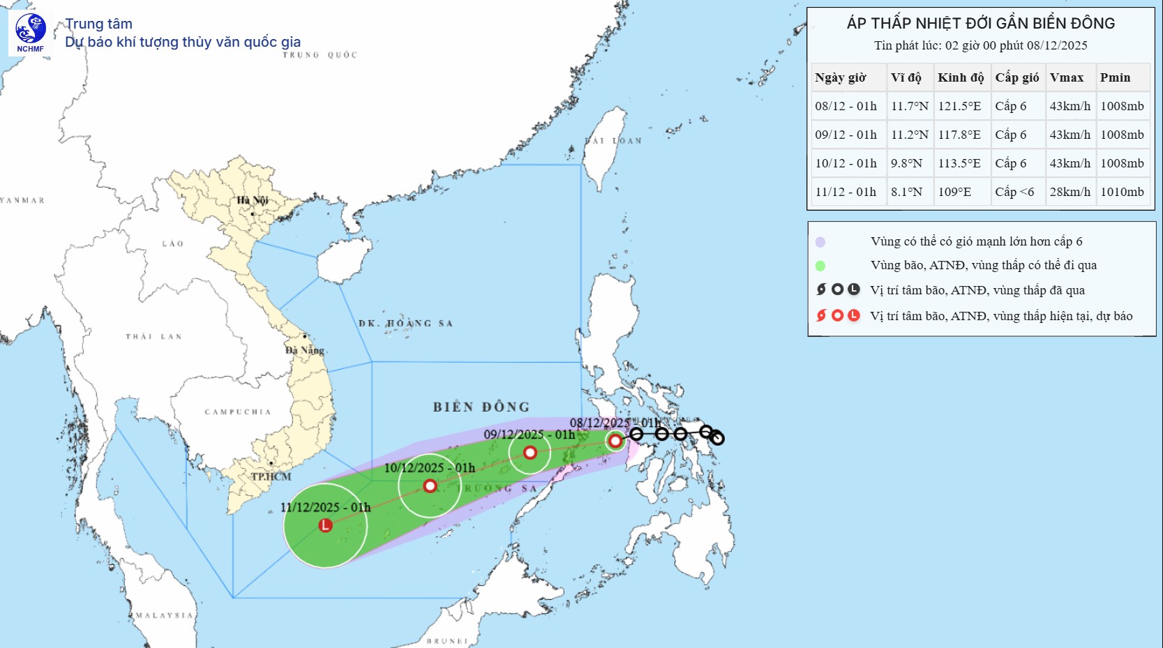 TIN ÁP THẤP NHIỆT ĐỚI GẦN BIỂN ĐÔNG