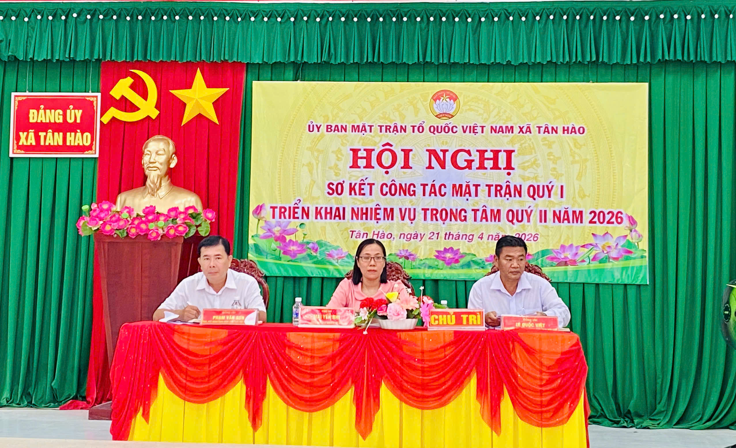 ỦY BAN MẶT TRẬN TỔ QUỐC XÃ TÂN HÀO SƠ KẾT CHƯƠNG TRÌNH CÔNG TÁC QUÝ I VÀ TRIỂN KHAI NHIỆM VỤ QUÝ II NĂM 2026